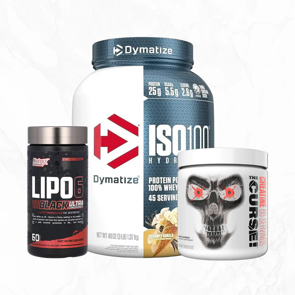Dymatize ISO100 + The Curse Creatine + Lipo 6 Black Bundle